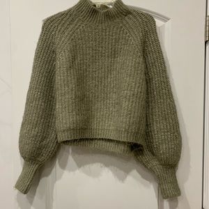 Zara Crop Balloon Sleeve Sweater
